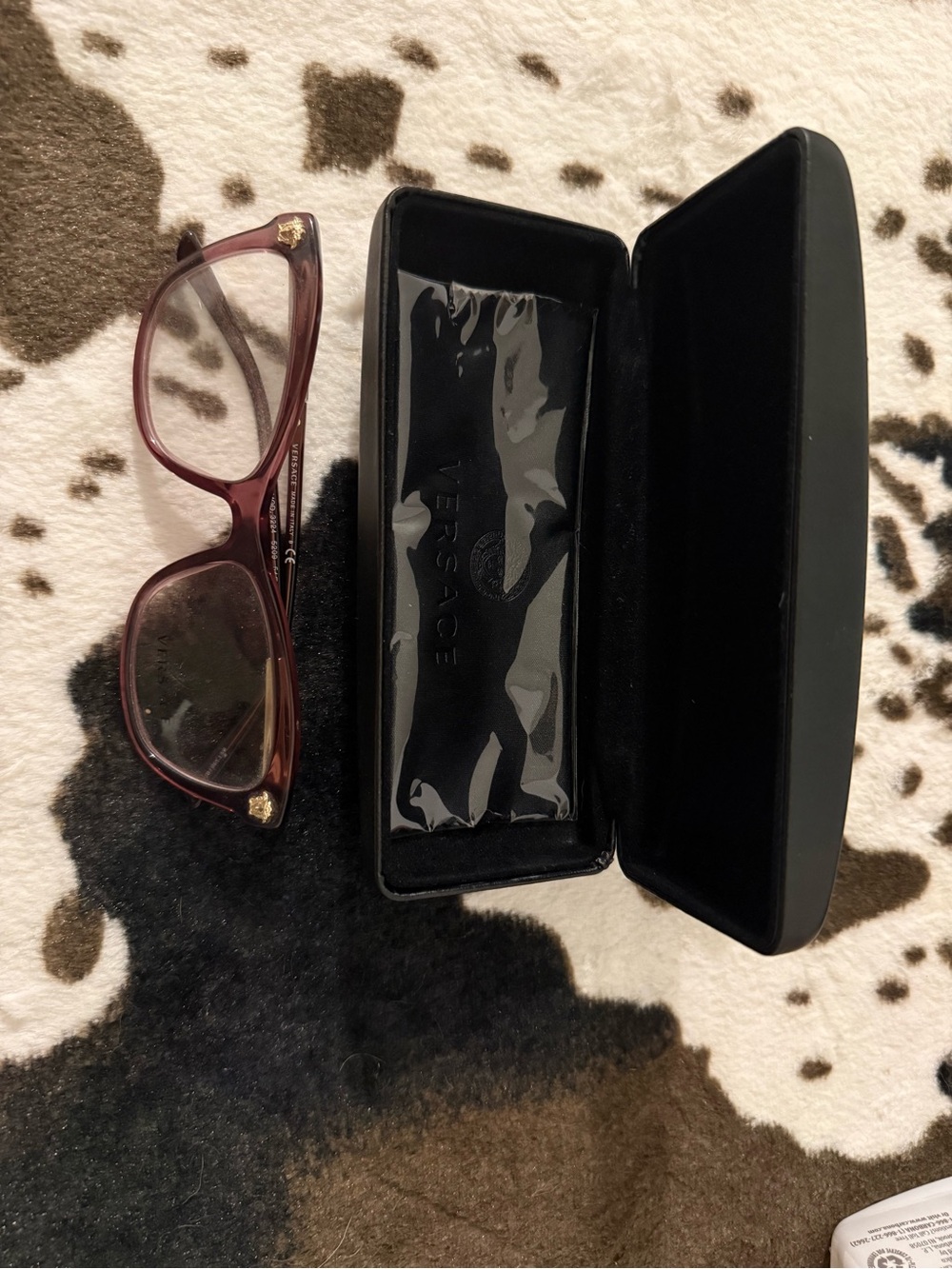 Versace women’s lavender Eyeglass Case with lavender Frame Glasses - Picture 4 of 9